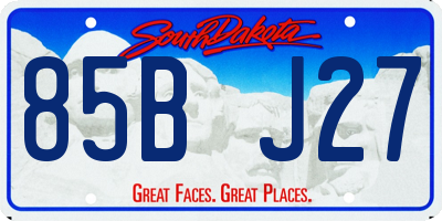 SD license plate 85BJ27