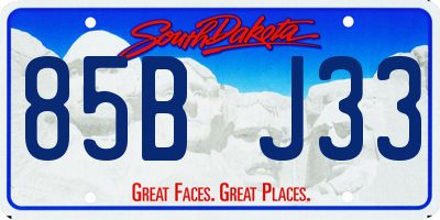 SD license plate 85BJ33