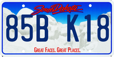 SD license plate 85BK18