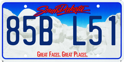SD license plate 85BL51