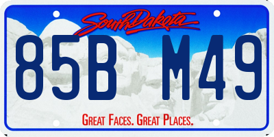 SD license plate 85BM49