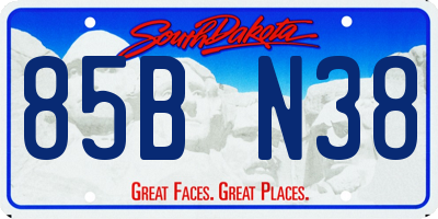 SD license plate 85BN38