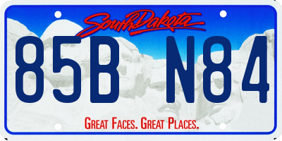 SD license plate 85BN84