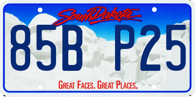 SD license plate 85BP25