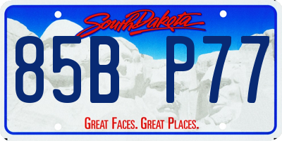 SD license plate 85BP77