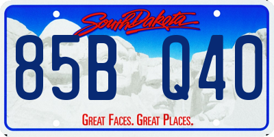 SD license plate 85BQ40