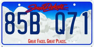 SD license plate 85BQ71