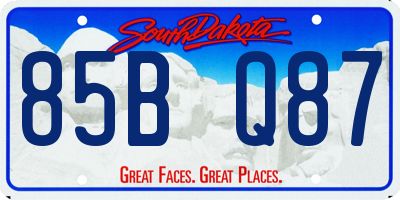 SD license plate 85BQ87
