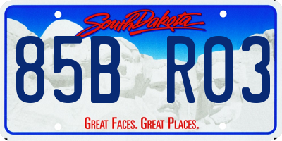 SD license plate 85BR03