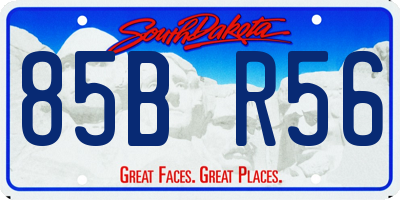 SD license plate 85BR56