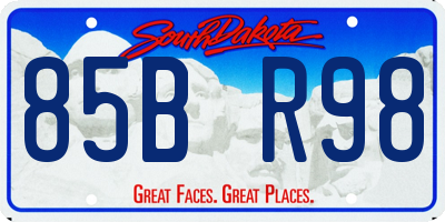 SD license plate 85BR98