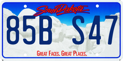 SD license plate 85BS47