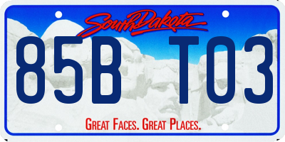 SD license plate 85BT03