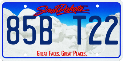SD license plate 85BT22