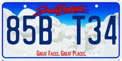 SD license plate 85BT34