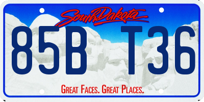 SD license plate 85BT36