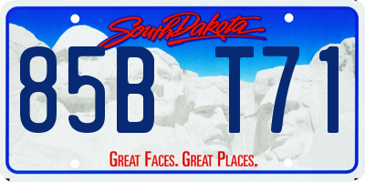SD license plate 85BT71