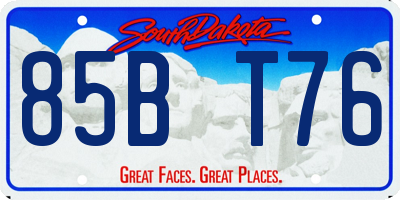 SD license plate 85BT76