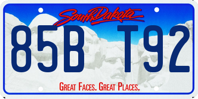SD license plate 85BT92