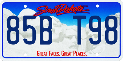 SD license plate 85BT98