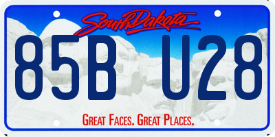 SD license plate 85BU28
