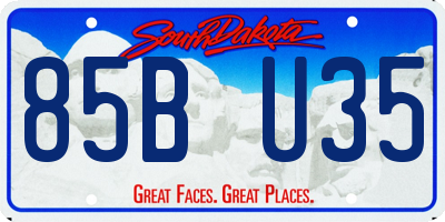 SD license plate 85BU35