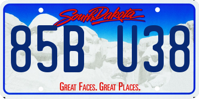 SD license plate 85BU38