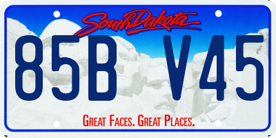 SD license plate 85BV45