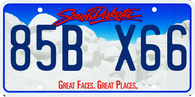 SD license plate 85BX66