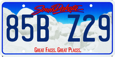 SD license plate 85BZ29