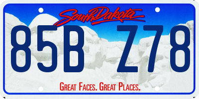 SD license plate 85BZ78
