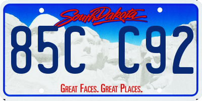SD license plate 85CC92