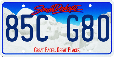 SD license plate 85CG80