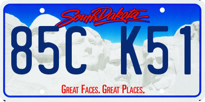 SD license plate 85CK51