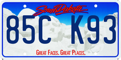 SD license plate 85CK93