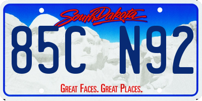 SD license plate 85CN92
