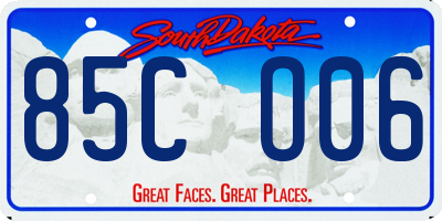 SD license plate 85CO06