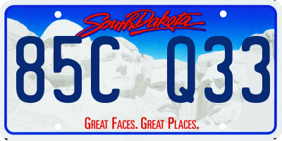 SD license plate 85CQ33