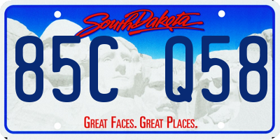 SD license plate 85CQ58