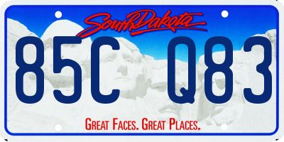 SD license plate 85CQ83