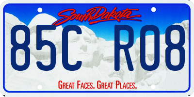 SD license plate 85CR08