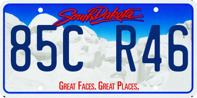 SD license plate 85CR46