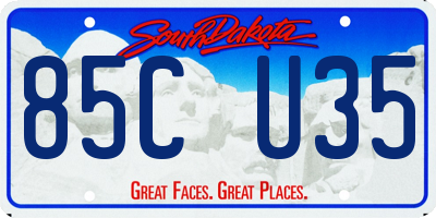 SD license plate 85CU35