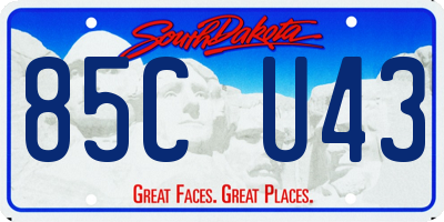 SD license plate 85CU43