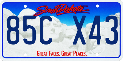 SD license plate 85CX43