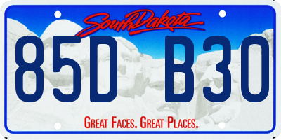 SD license plate 85DB30