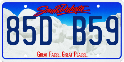 SD license plate 85DB59