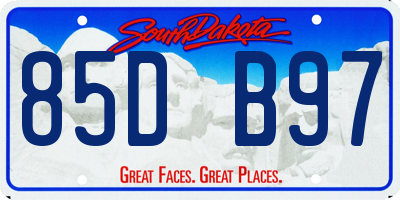 SD license plate 85DB97