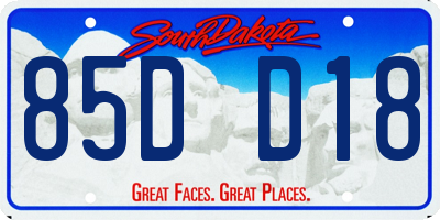 SD license plate 85DD18