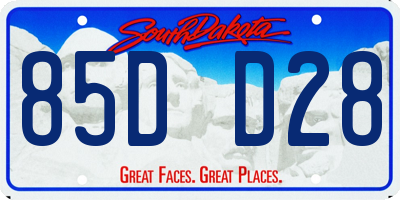 SD license plate 85DD28